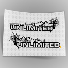 Paar Jeep Wrangler Unlimited Vinyl Hood Stickers Decals berg compas
 4