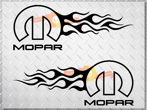 Mopar Dodge Chrysler Jeep Flame Style Logo Rechts & Links auto sticker stickers