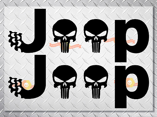 Jeep Logo Punisher Style Zijkant Vinyl Decal Sticker voor Jeep Wrangler