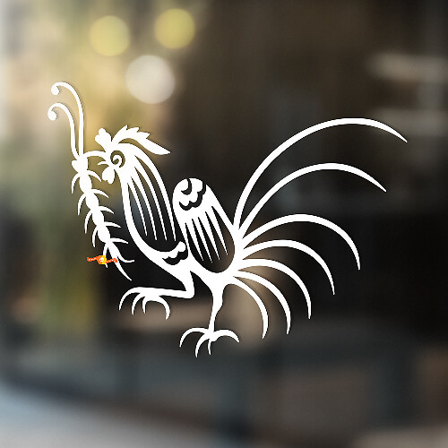 Rooster en Caterpillar Universele Vinyl Decal Sticker