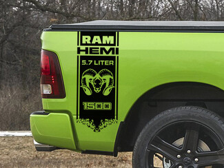 Dodge RAM 1500 Hemi 5.7 Liter 4X4 bedzijde Grafische stickers stickers