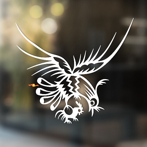 Rooster and Chick Universele Vinyl Decal Sticker