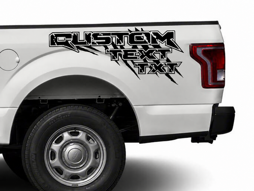 CUSTOM TEKST TXT Versleten letters Nachtkastje Vinyl Sticker voor Ford F-150
