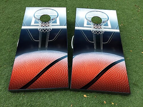 Basketbalring Cornhole Board Vinyl Wrap Decal Set