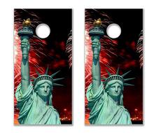 Statue of Liberty Cornhole Bord Vinyl Wrap Decal Set_2