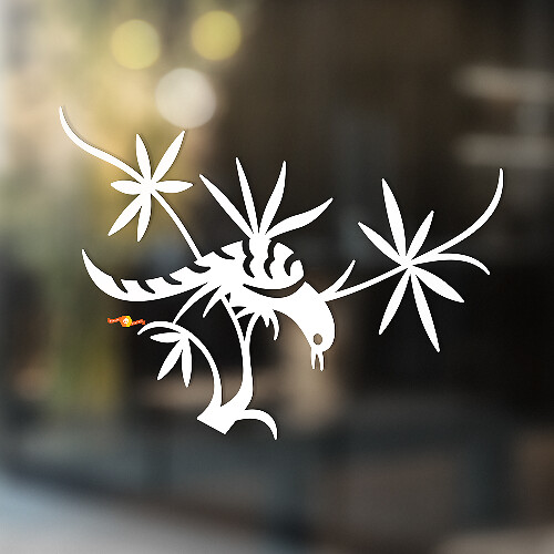 Pauwenveer op tak universele vinyl decal sticker_1