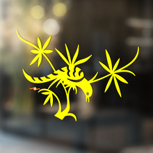 Pauwenveer op tak universele vinyl decal sticker_4