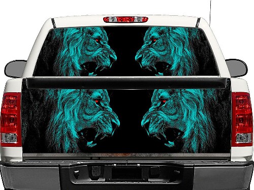 Woedende Leeuwen Achterruit- of Achterklep Vinylsticker voor Pick-Up Trucks SUV's
