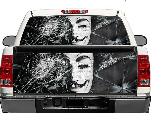 Anonieme achterruit- of achterklep vinylsticker voor pick-up trucks en SUV's