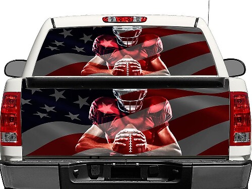 American Footballspeler Vlag Achterruit- of Achterklepstickers voor Pickup Truck