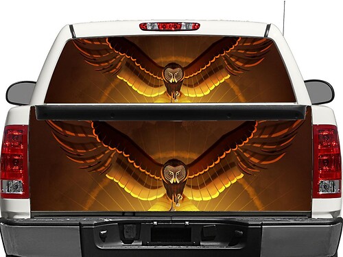 Uil achterruit of achterklep sticker sticker pick-up SUV-auto
