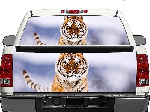 Snow Tiger Vinyl Sticker voor Achterruit of Achterklep voor Pick-up Trucks SUV's
