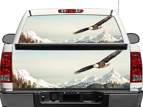 Bald Eagle Mountain Achterruit- of Achterklep Vinyl Sticker voor Truck SUV Auto