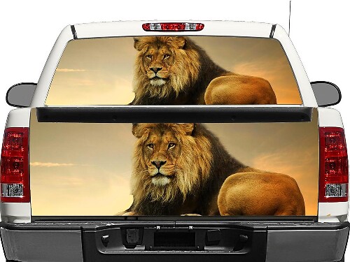 Calm Lion Achterraam- of Achterklep Vinyl Sticker voor Pick-up Trucks SUV's