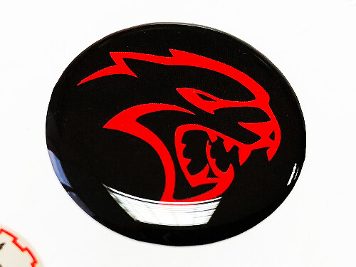 Start motorknop Hellcat Dodge Charger Domed Badge Emblem Resin Decal Sticker