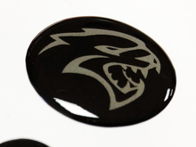 Start motorknop Hellcat Dodge Charger Domed Badge Emblem Resin Decal Sticker Now 2