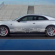 Zijrocker paneel stickers strepen voor Dodge Charger Electric 3
 2