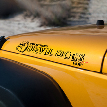 DEVIL DOG ​​bulldog editie Devil Dogs USMC Hood Stickers Decals voor Jeep wrangler kappen
 3