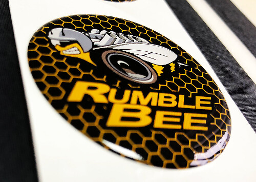 Start motorknop Rumble Bee Dodge Domed Badge Emblem Resin Decal Sticker