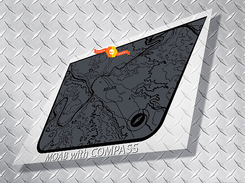 Moab-kaart met kompas Blackout motorkap vinylsticker voor Jeep Wrangler