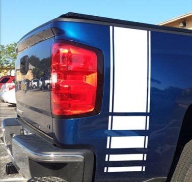 Ruitenmotief Achterzijstrepen Vinyl Stickers Voor Chevy Silverado 2016-2017