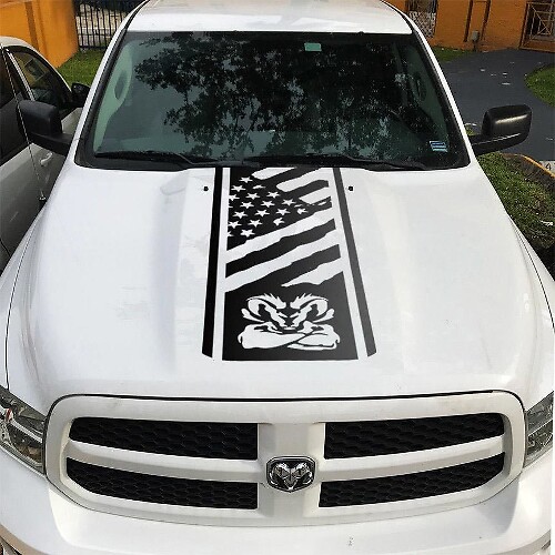 US-vlag motorkap vinylsticker voor Dodge Ram 1500 2500 3500 Rebel
