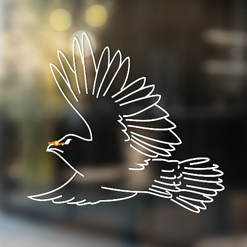 Flying Bird Contour Style Universele Vinyl Decal Sticker