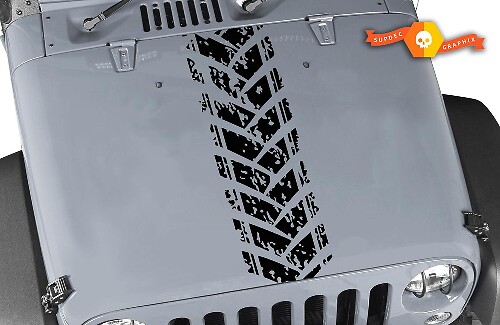 Bandenprofiel Motorkap Vinyl Decal voor Jeep Wrangler TJ LJ JK JKU