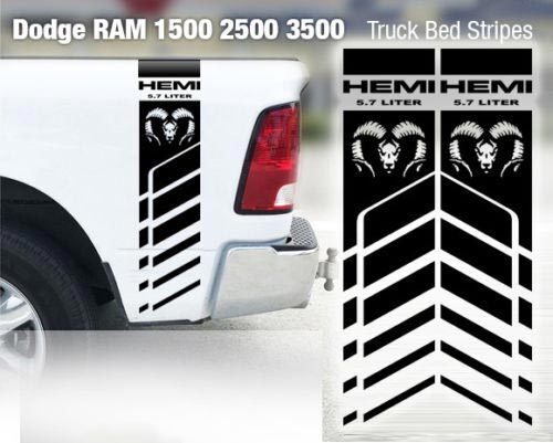 Accentstrepen Hemi-stijl achterzijde vinyl decal sticker voor Dodge Ram 1500