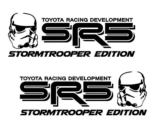 SR5 Stormtrooper Edition Zijvinyl Decal Set voor Tacoma Tundra