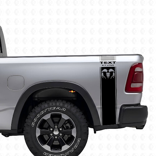 5.7L Hemi-stijl achterzijstrepen vinyl decal kit voor Dodge Ram 1500-3500