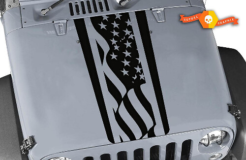 Amerikaanse Vlag Motorkap Strepen Vinyl Decal voor Jeep Wrangler
