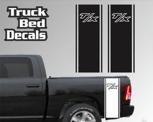 T/X Vertical Twin Pinstripe Pair Laadbakzijde Vinylsticker voor RAM 1500 2023