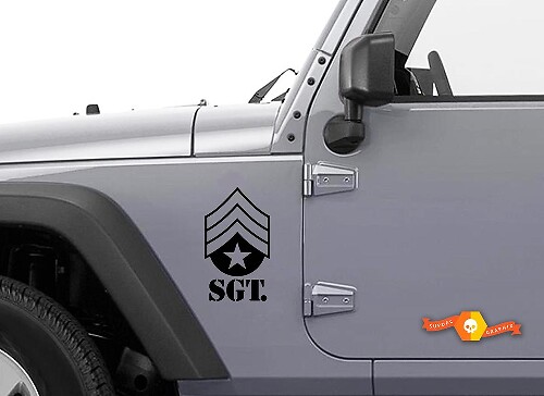 Militaire Sergeant SGT Zijspatbord Decal Kit voor Jeep Wrangler TJ LJ JK