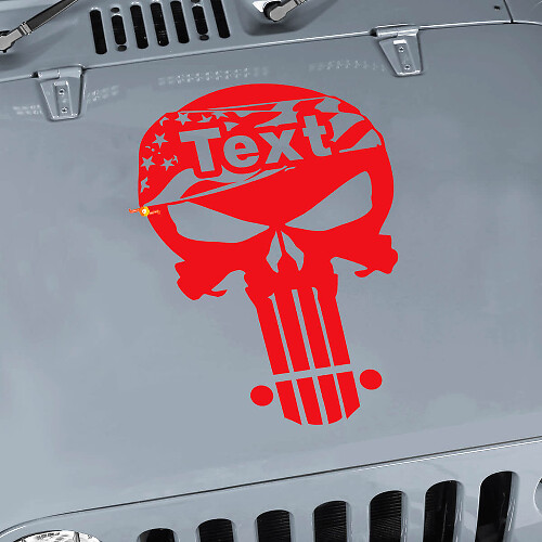 Punisher Skull USA Vlag Aangepaste Motordeksel Vinyl Sticker voor Jeep Wrangler