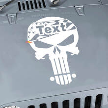 Punisher Skull USA Vlag Aangepaste Motordeksel Vinyl Sticker voor Jeep Wrangler_2