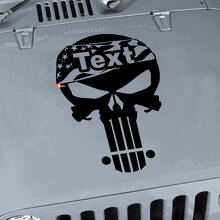 Punisher Skull USA Vlag Aangepaste Motordeksel Vinyl Sticker voor Jeep Wrangler_3