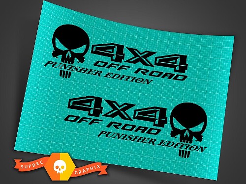 Musclecar truck 4X4 off-road Punisher Decals Truck Stickers Vinyl