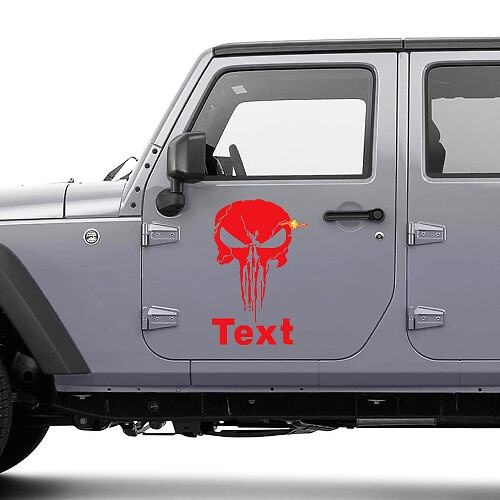 Punisher Skull Deurzijde Vinyl Decal Kit voor Jeep Wrangler JK CJ TJ YJ