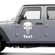 Punisher Skull Deurzijde Vinyl Decal Kit voor Jeep Wrangler JK CJ TJ YJ_2