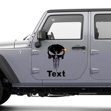 Punisher Skull Deurzijde Vinyl Decal Kit voor Jeep Wrangler JK CJ TJ YJ_3