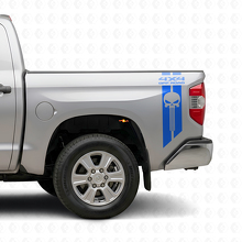 4x4 Off Road Punisher Skull Achterkant Zijvinyl Sticker Set voor Toyota Tacoma Tundra_2