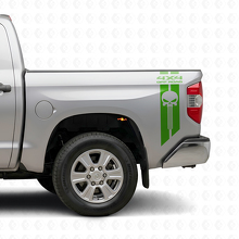 4x4 Off Road Punisher Skull Achterkant Zijvinyl Sticker Set voor Toyota Tacoma Tundra_3