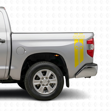 4x4 Off Road Punisher Skull Achterkant Zijvinyl Sticker Set voor Toyota Tacoma Tundra_5
