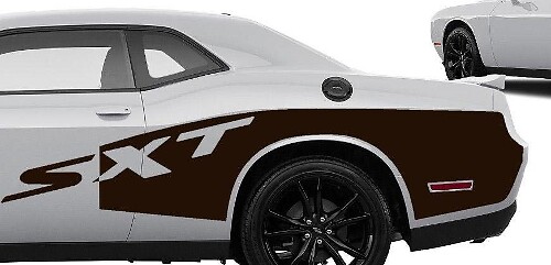 SXT Achterzijde Zijstrip Vinyl Decal Kit voor Dodge Challenger