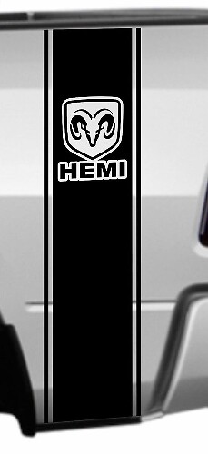 HEMI-logo achterste zijkant streep vinyl decal voor Dodge Ram 1500 2500 3500
