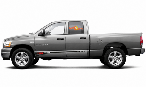 TEXT Sport Strepen Zij Vinyl Decal Sticker voor Dodge Ram 1500