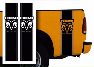Hemi Dodge Mopar Pickup Truck Bed Stripes sticker stickers / Kies kleur