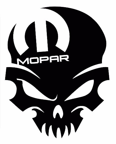 Skull Morap Logo Raamsticker voor Dodge Voertuigen