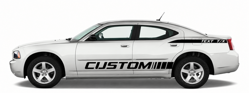 CUSTOM TEKST T/X Zijstrook Set Achterspatbord Rocker Panel Vinyl Decal Sticker voor Dodge Charger 2006-2010